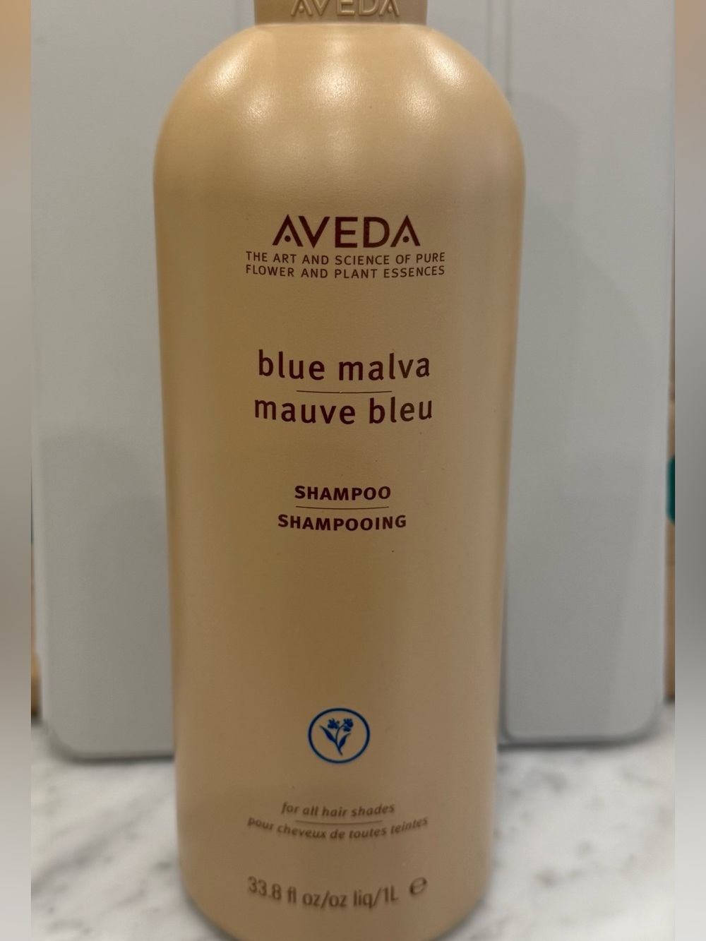 Aveda Blue Malva Shampoo For Silver Blonde Tones All Hair Types 33.8 Oz/1 L New